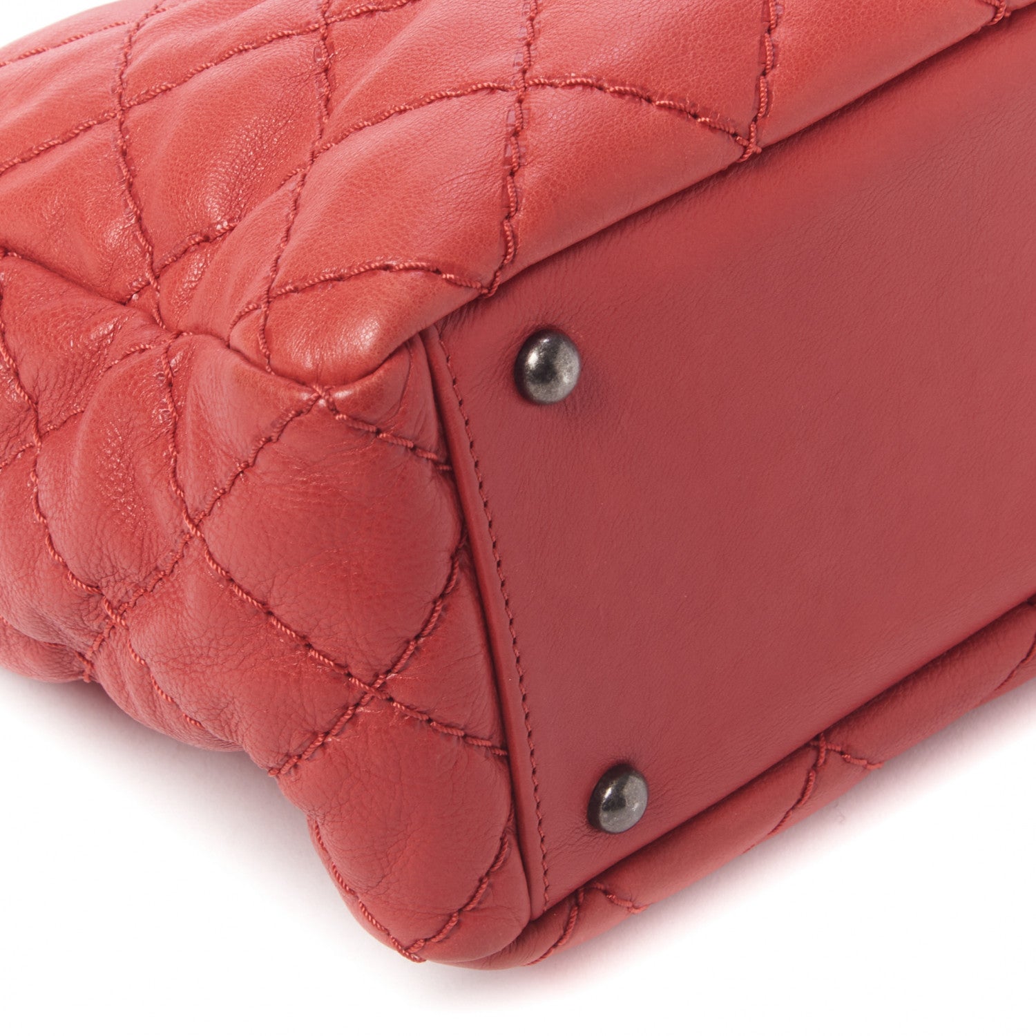 Chanel Calfskin Medium Stitch It Tote Red 5 of 9