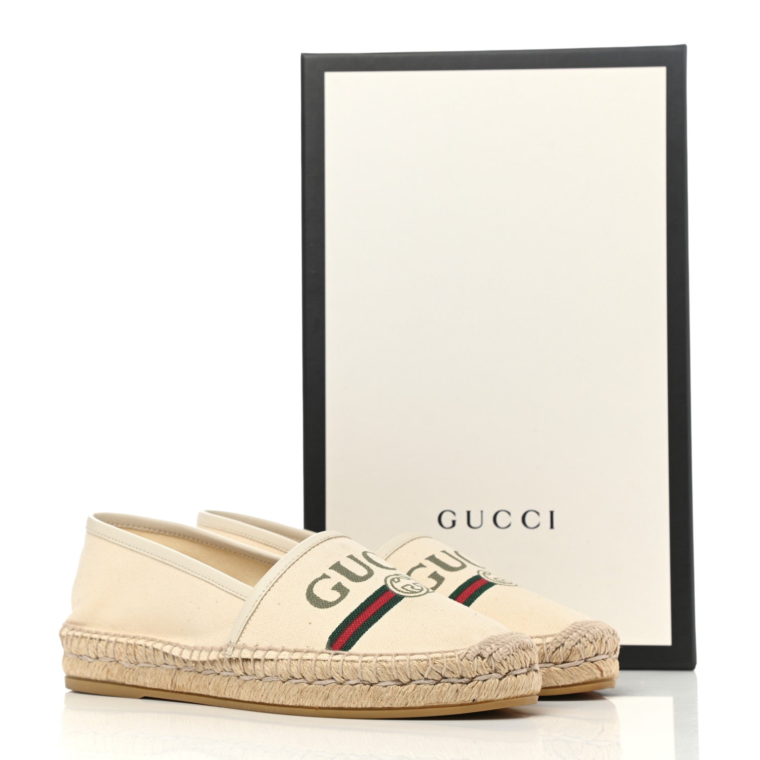 Gucci Canvas Logo Espadrilles 36 Greggio White 12 of 12
