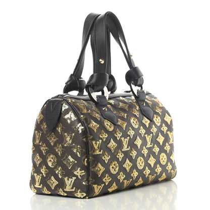 Louis Vuitton Monogram Sequins Eclipse Speedy 28 Gold 2 of 4