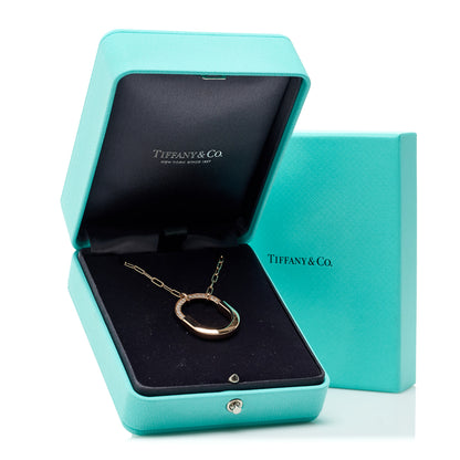 Tiffany 18K Rose Gold Diamond Medium Lock Pendant Necklace 6 of 6