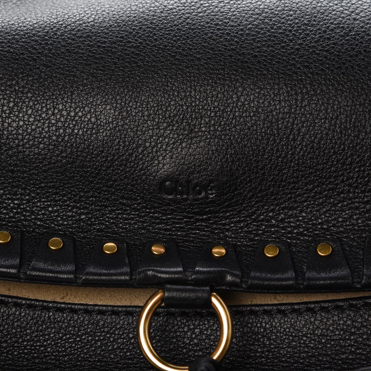 Calfskin Studded Medium Marcie Satchel Black