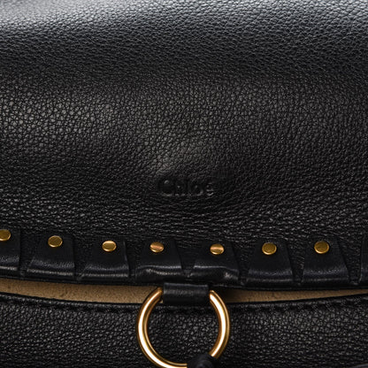 Chloe Calfskin Studded Medium Marcie Satchel Black 9 of 12