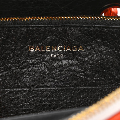 Balenciaga Agneau Floral Print Small Blanket Square Tote Orange 6 of 10
