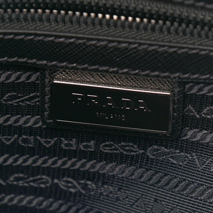 Prada Tessuto Nylon Saffiano Flat Messenger Bag Black 6 of 9
