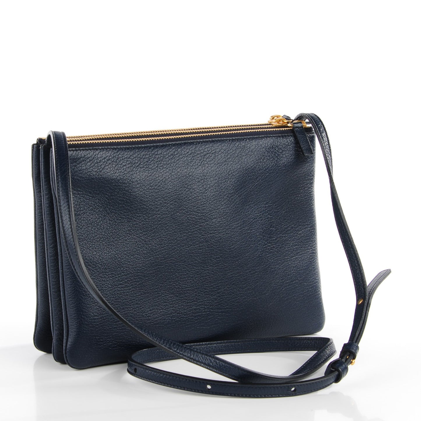 Goatskin Large Trio Crossbody Dark Blue