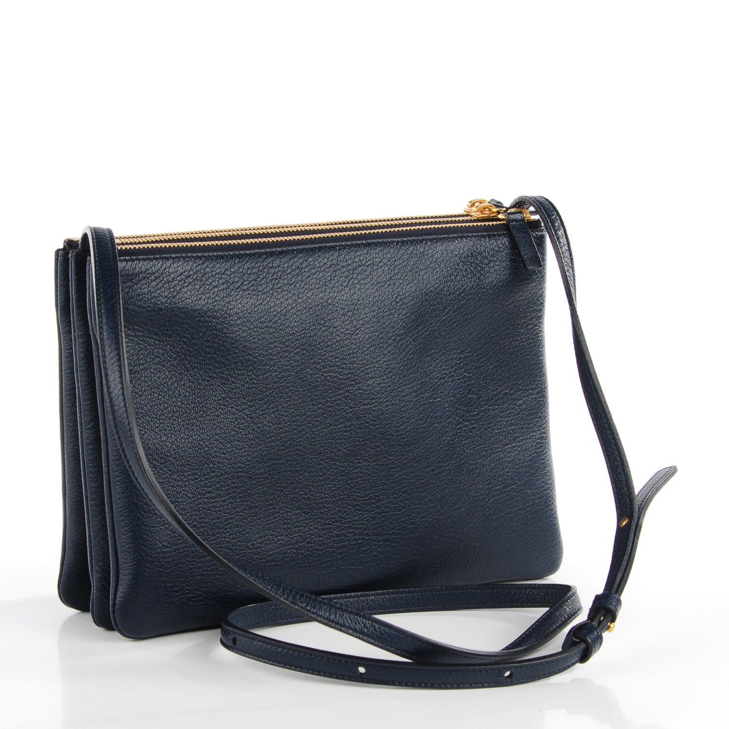 Celine Goatskin Large Trio Crossbody Dark Blue 3 of 8