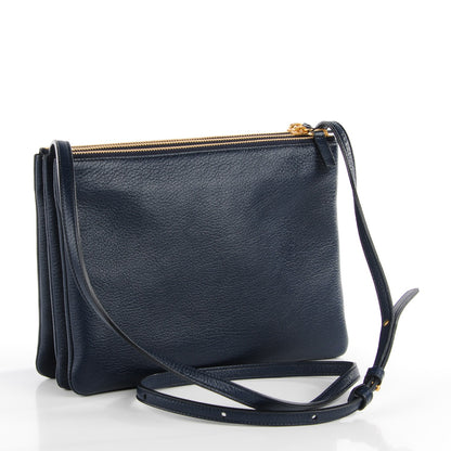 Celine Goatskin Large Trio Crossbody Dark Blue 3 of 8