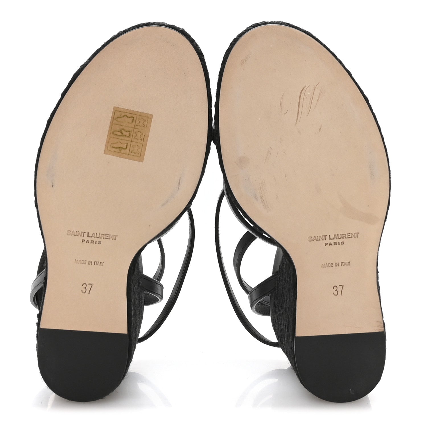 Saint Laurent Calfskin Cassandra Espadrille 105mm Wedges 37 Black 6 of 9