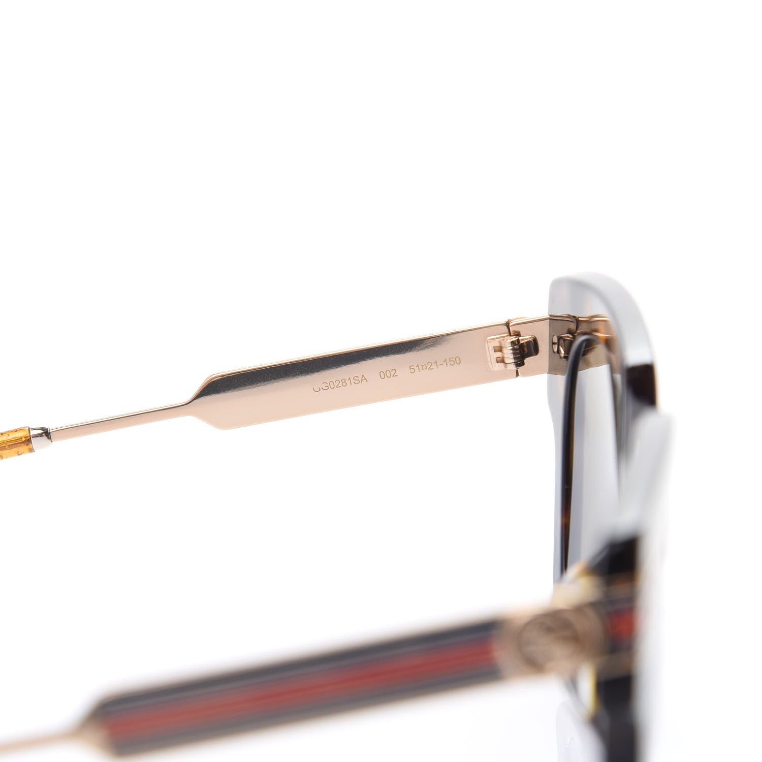 Gucci Acetate Square Frame Web GG0281SA Sunglasses Havana 5 of 8