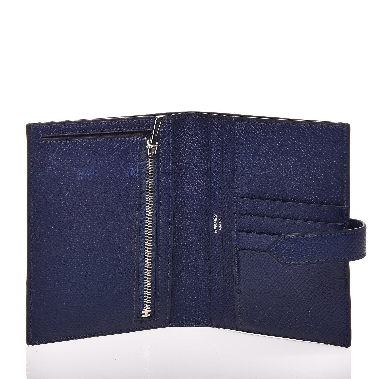Hermes Epsom Bearn Compact Wallet Bleu Saphir 5 of 7