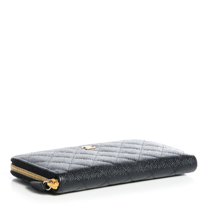 Chanel Caviar Quilted Large Gusset Zip Around Wallet Black 4 of 7
