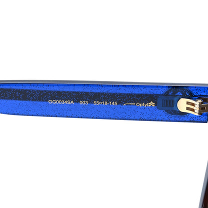 Gucci Square Frame Glitter Sunglasses GG0034SA Tortoise Blue 7 of 8