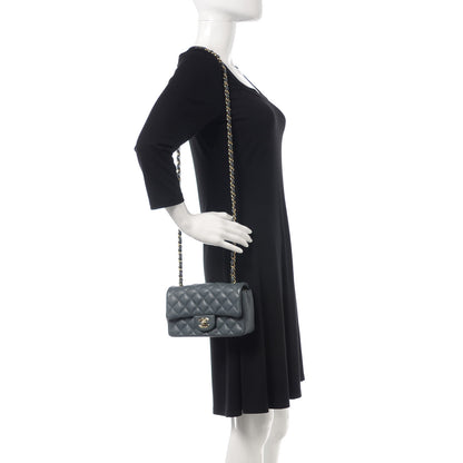 Chanel Caviar Quilted Mini Rectangular Flap Dark Grey 2 of 8
