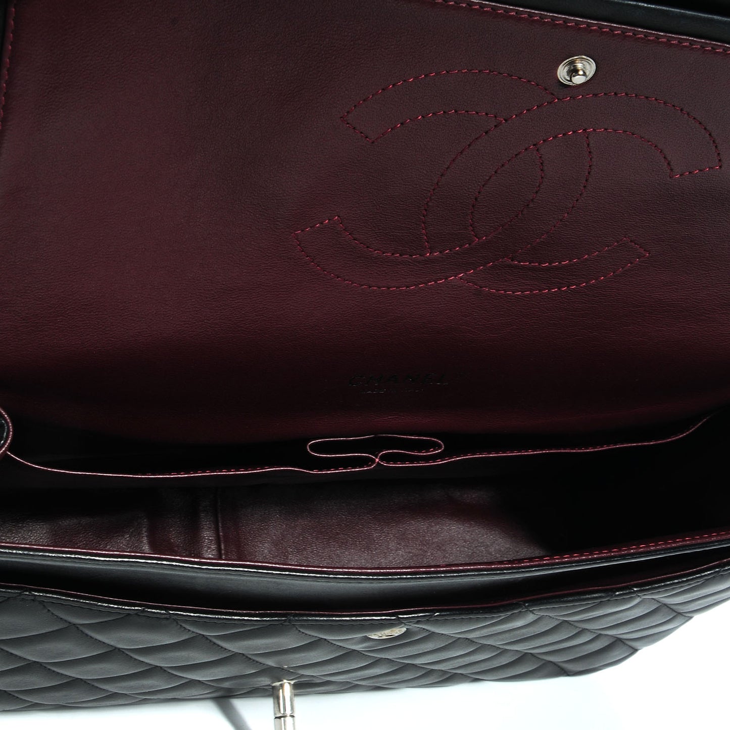 Lambskin Quilted Maxi Double Flap Black