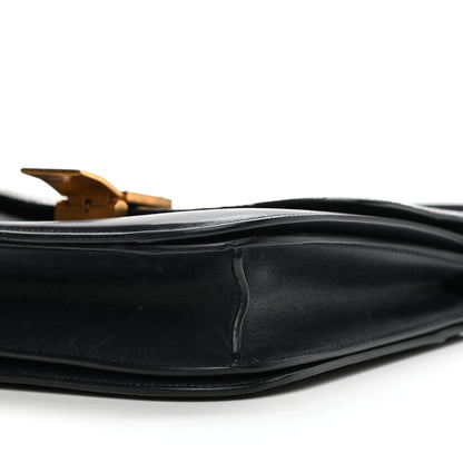 Celine Ostrich Leg Medium Classic Box Flap Bag Dark Blue 10 of 12