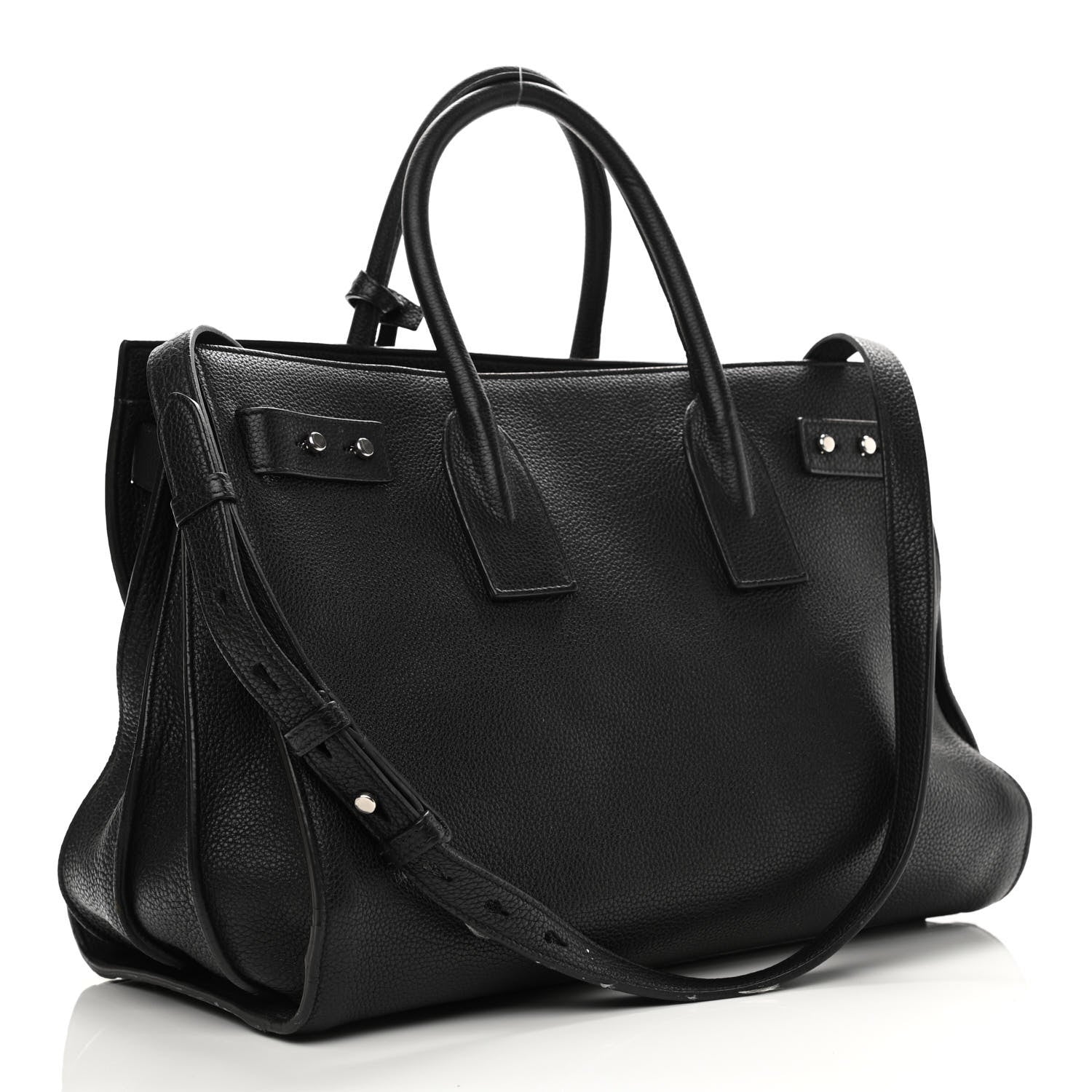 Saint Laurent Grained Calfskin Medium Souple Sac De Jour Black 5 of 29