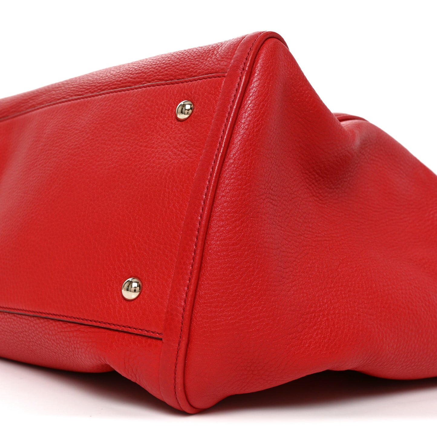 Pebbled Calfskin Large Soho Shoulder Bag Red