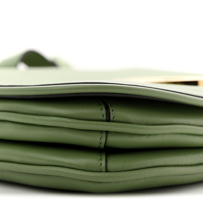 Gucci Roxy Calfskin Web Medium Blondie Top Handle Shoulder Flap Bag Salamander Green 9 of 11