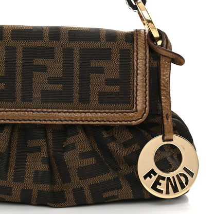 Fendi Zucca Laminated Vachetta Mini Chef Shoulder Bag Tobacco Bronzo 8 of 10