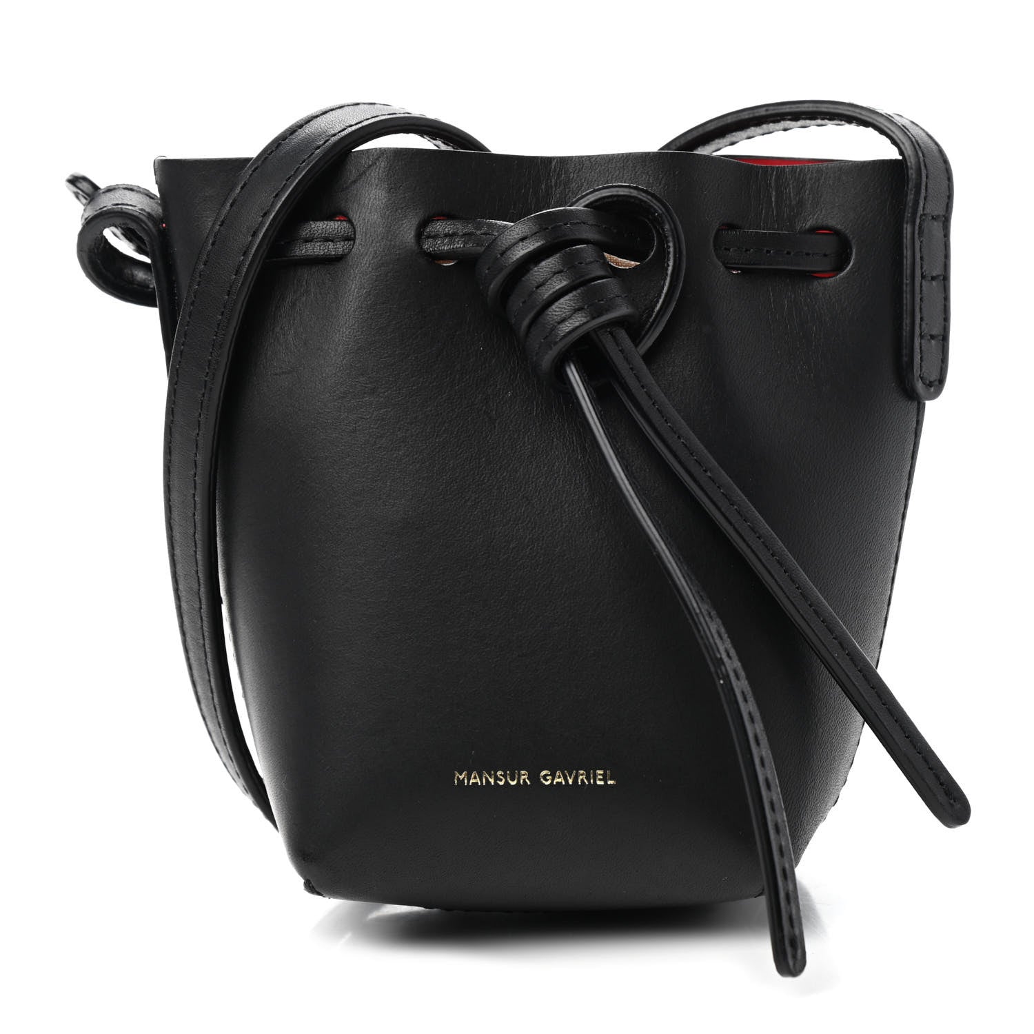 Mansur Gavriel Calfskin Baby Bucket Bag Black Flamma 1 of 9