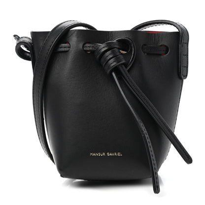 Mansur Gavriel Calfskin Baby Bucket Bag Black Flamma 1 of 9