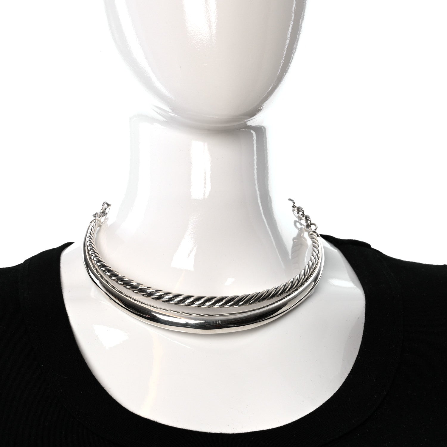 David Yurman Sterling Silver Pure Form Collar Necklace 3 of 4