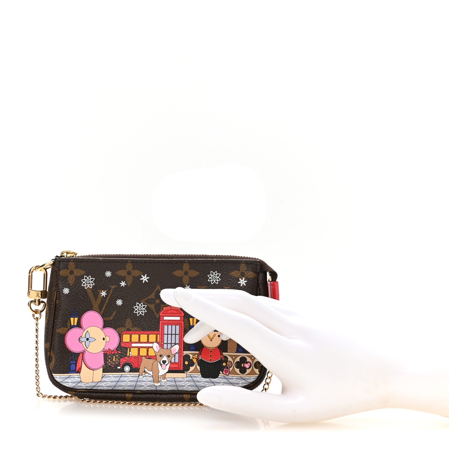 Louis Vuitton Monogram 2021 Christmas Animation London Mini Pochette Accessories Red 2 of 8