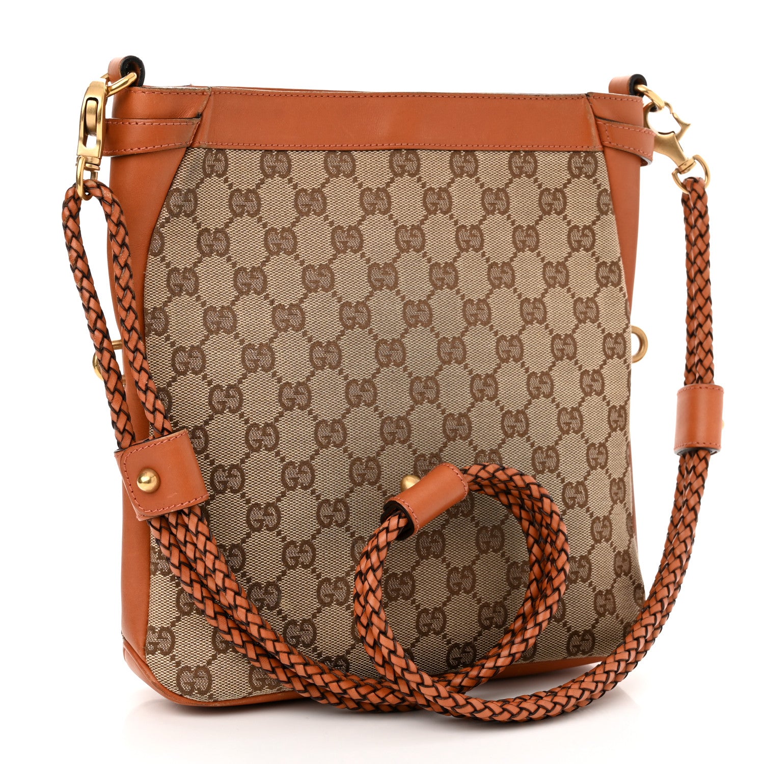 Gucci Monogram Braided Shoulder Bag Brown 3 of 11