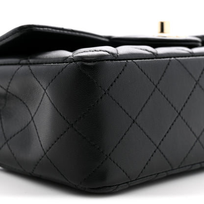 Chanel Lambskin Quilted Mini Rectangular Flap Black 9 of 11
