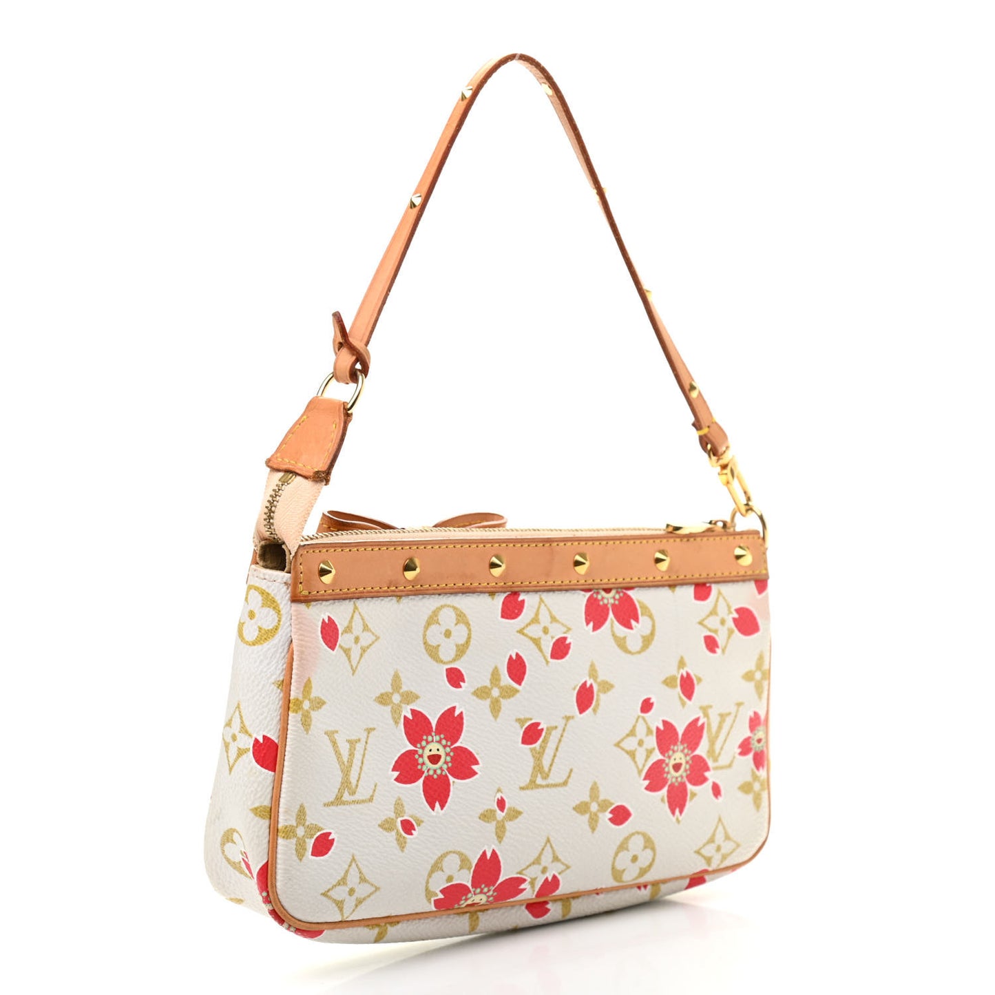 Monogram Cherry Blossom Pochette Accessories Red