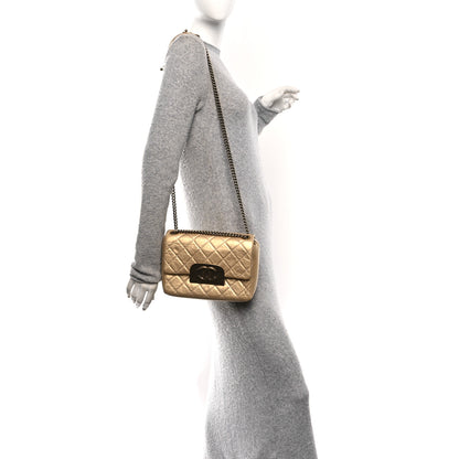 Chanel Metallic Aged Calfskin Quilted CC Square Flap Light Gold 2 of 11
