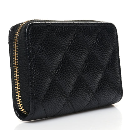Chanel Caviar Quilted Zip Coin Purse Black 3 of 11