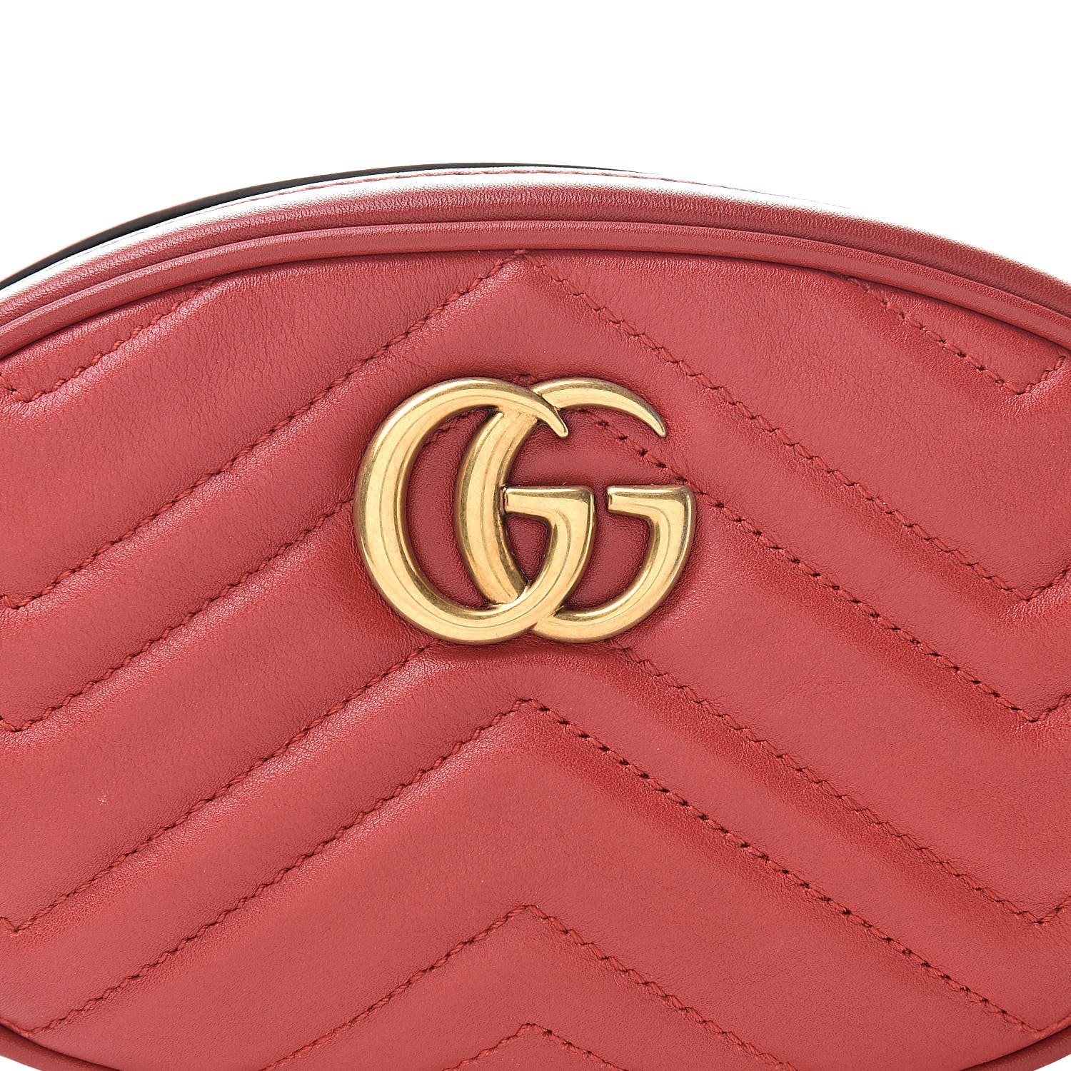 Gucci Calfskin Matelasse GG Marmont Belt Bag 75 30 Hibiscus Red 8 of 16
