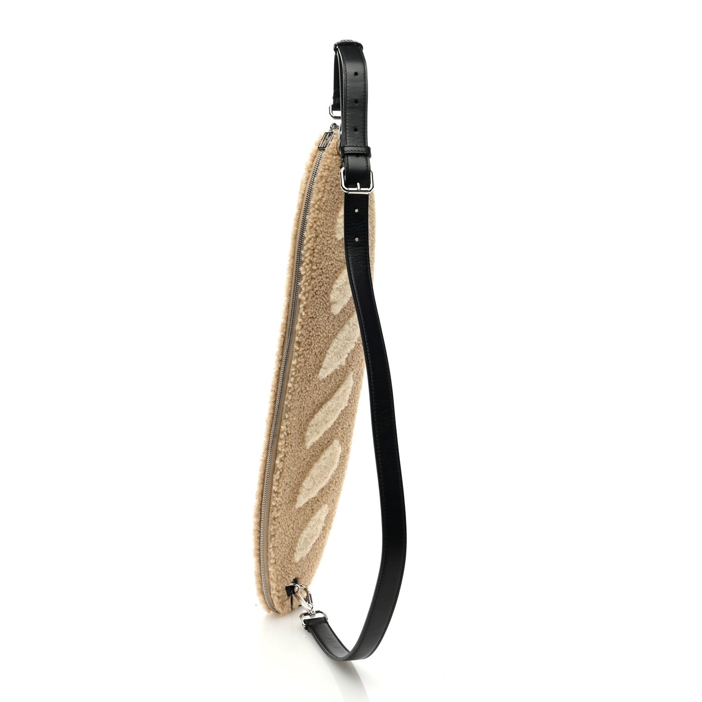 Sheepskin Baguette Bread Pouch Beige Panna