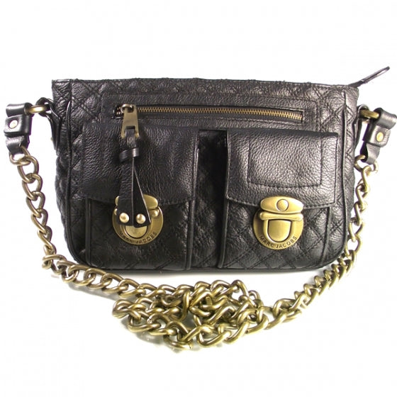 Marc Jacobs Leather Quilted Cammie Shoulder Bag Black 1 of 8