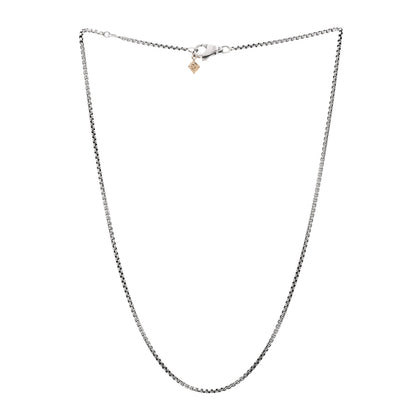 David Yurman Sterling Silver 14K Yellow Gold 1.7mm Baby Box Chain Necklace 16" 3 of 4