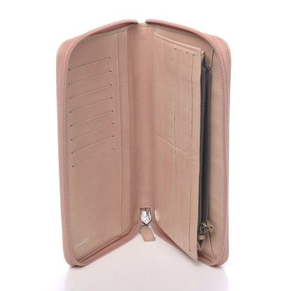 Chanel Lambskin Camellia Embossed Zip Around Organizer Wallet Pink 5 of 11
