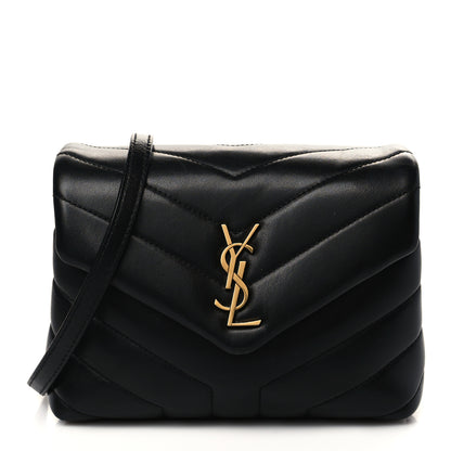Saint Laurent Calfskin Y Quilted Monogram Toy Loulou Crossbody Bag Black 1 of 10