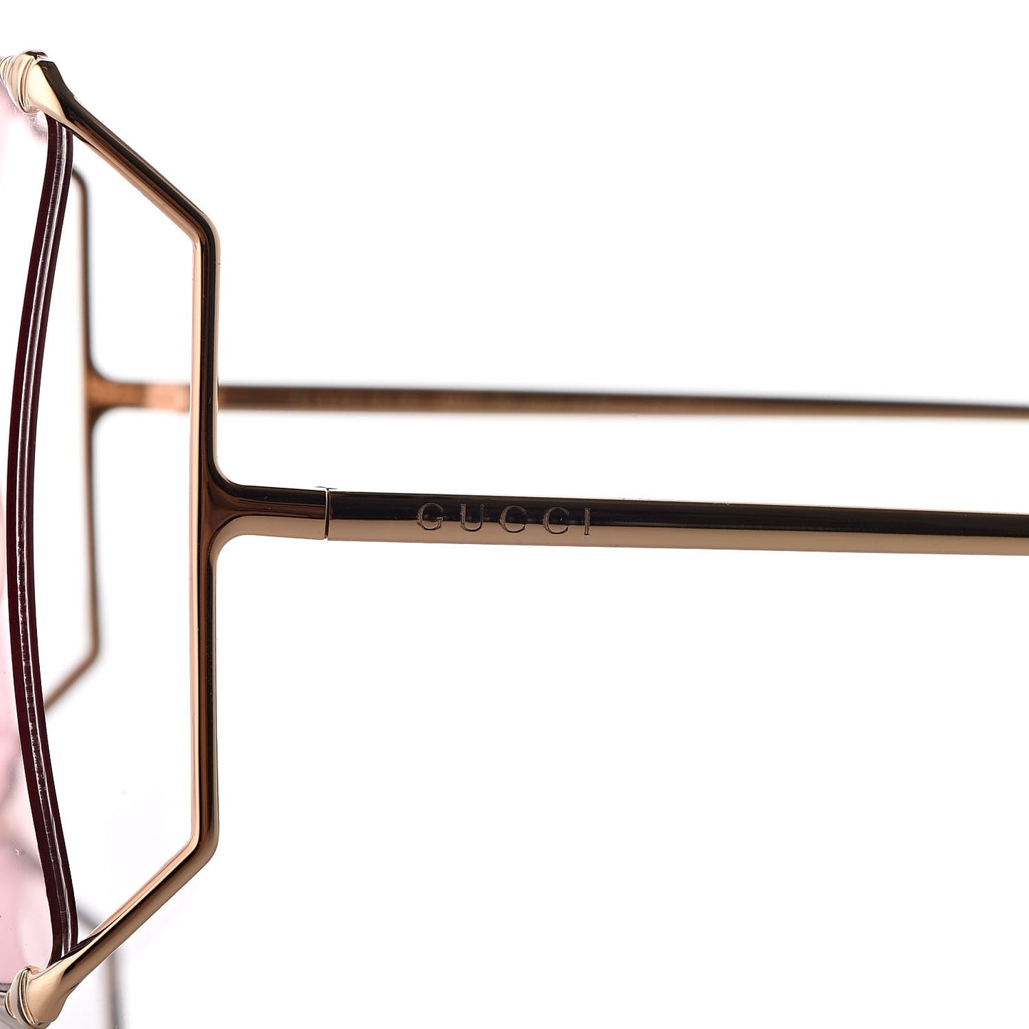 Oversized Round Sunglasses GG0252S Gold Brown