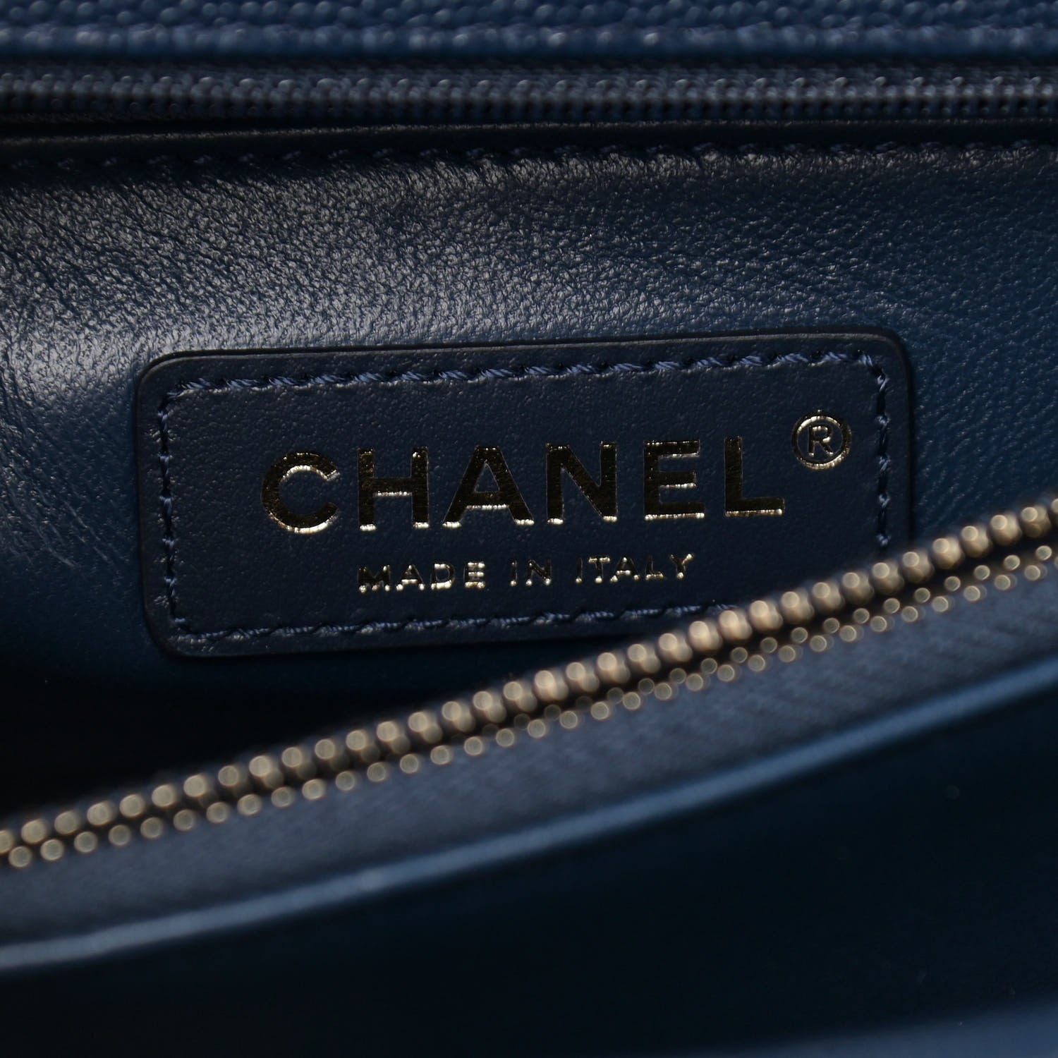 Chanel Caviar Lizard Embossed Quilted Small Coco Handle Flap Navy Blue 6 of 10