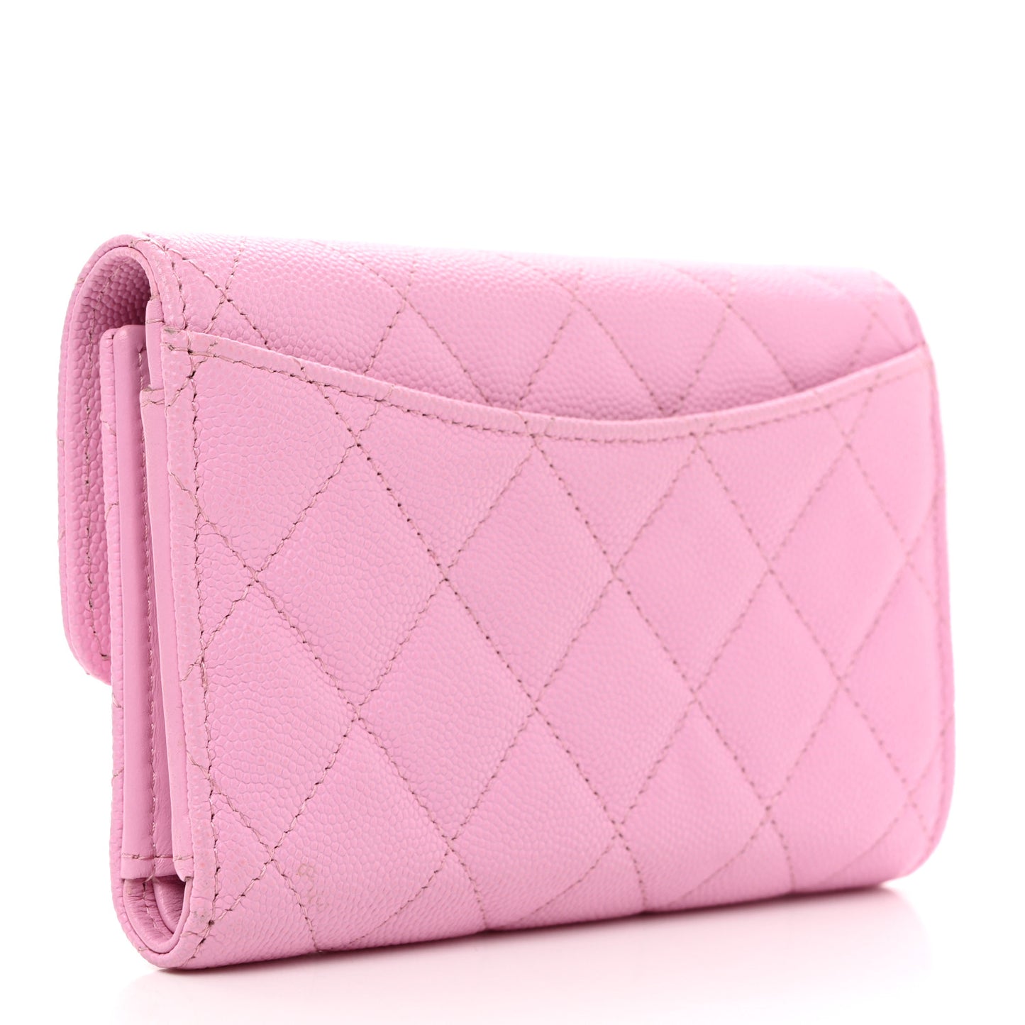 Caviar Quilted Medium Flap Wallet Pink