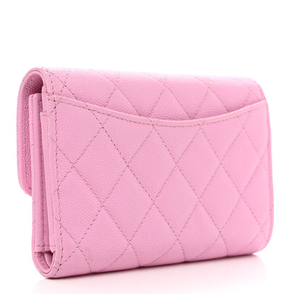 Chanel Caviar Quilted Medium Flap Wallet Pink 3 of 9