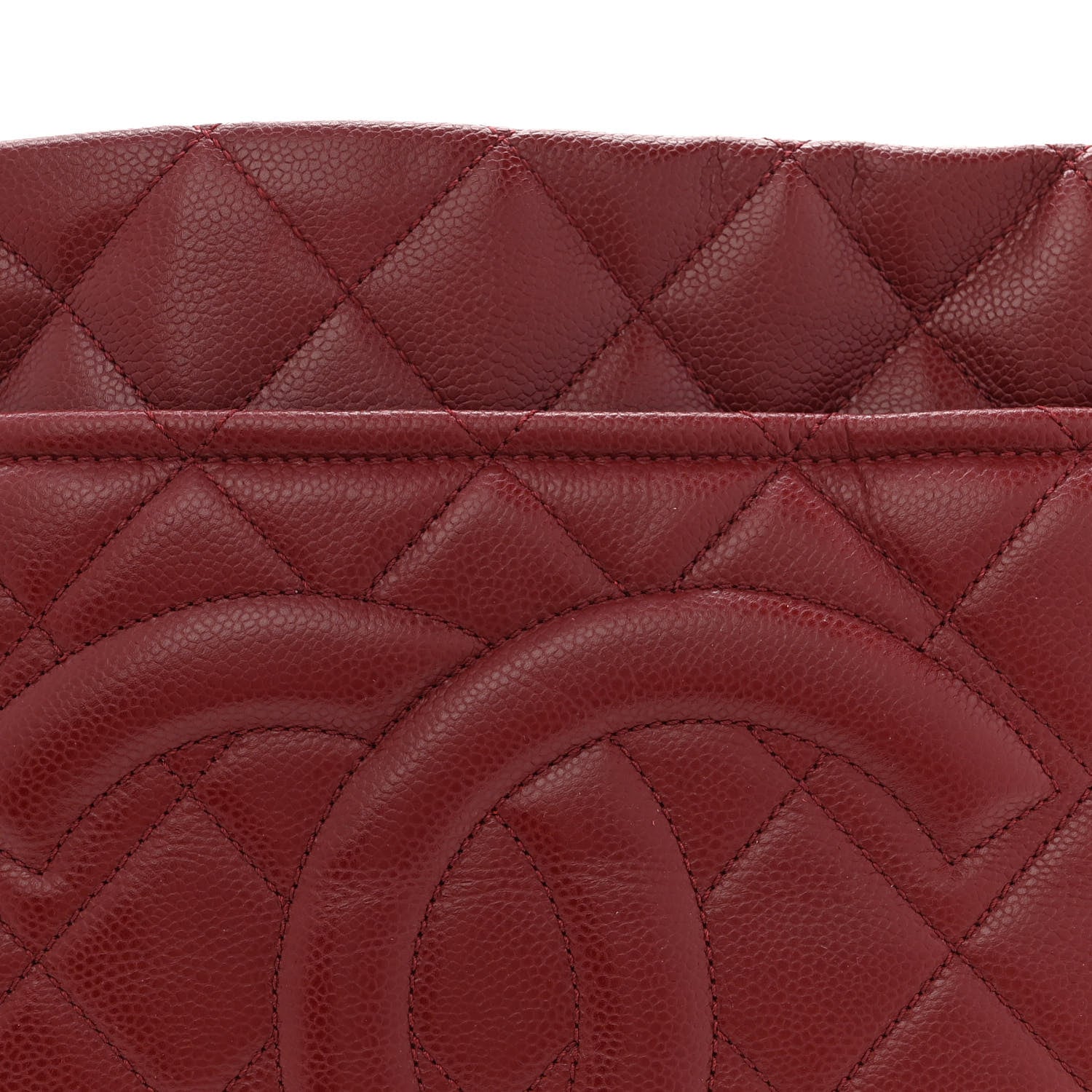 Chanel Caviar Quilted Timeless CC Soft Tote Dark Red 8 of 10