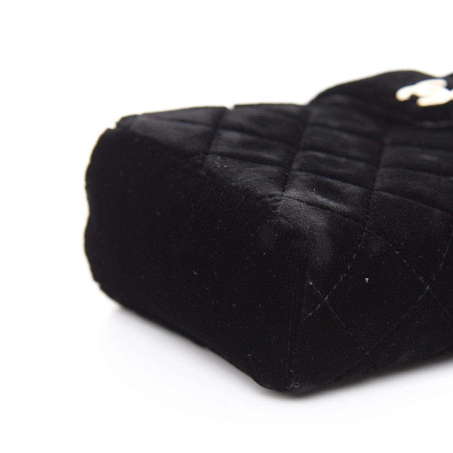 Chanel Velvet Quilted Small Clutch With Chain Black 10 of 12