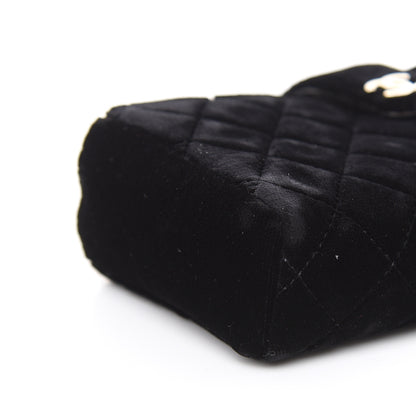 Chanel Velvet Quilted Small Clutch With Chain Black 10 of 12