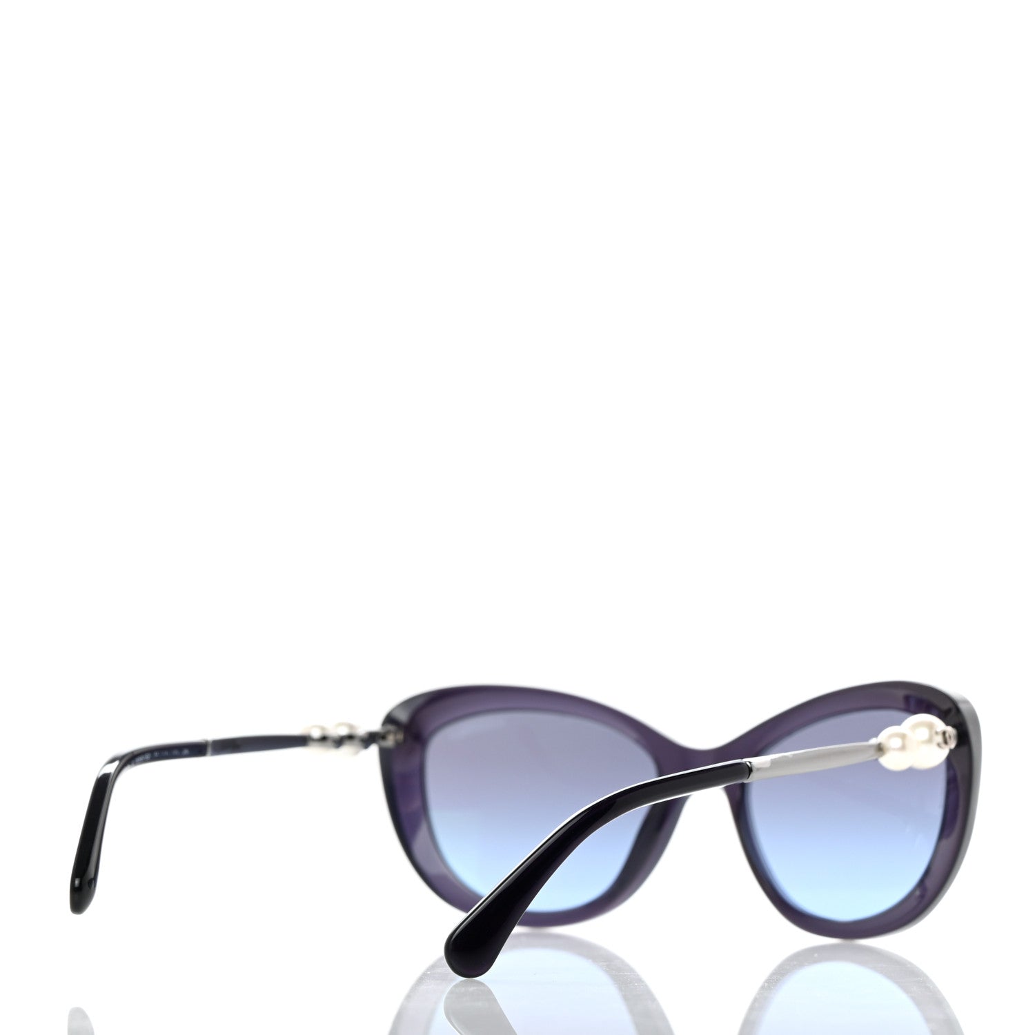 Chanel Acetate Pearl Cat Eye Sunglasses 5340-H Blue 4 of 8