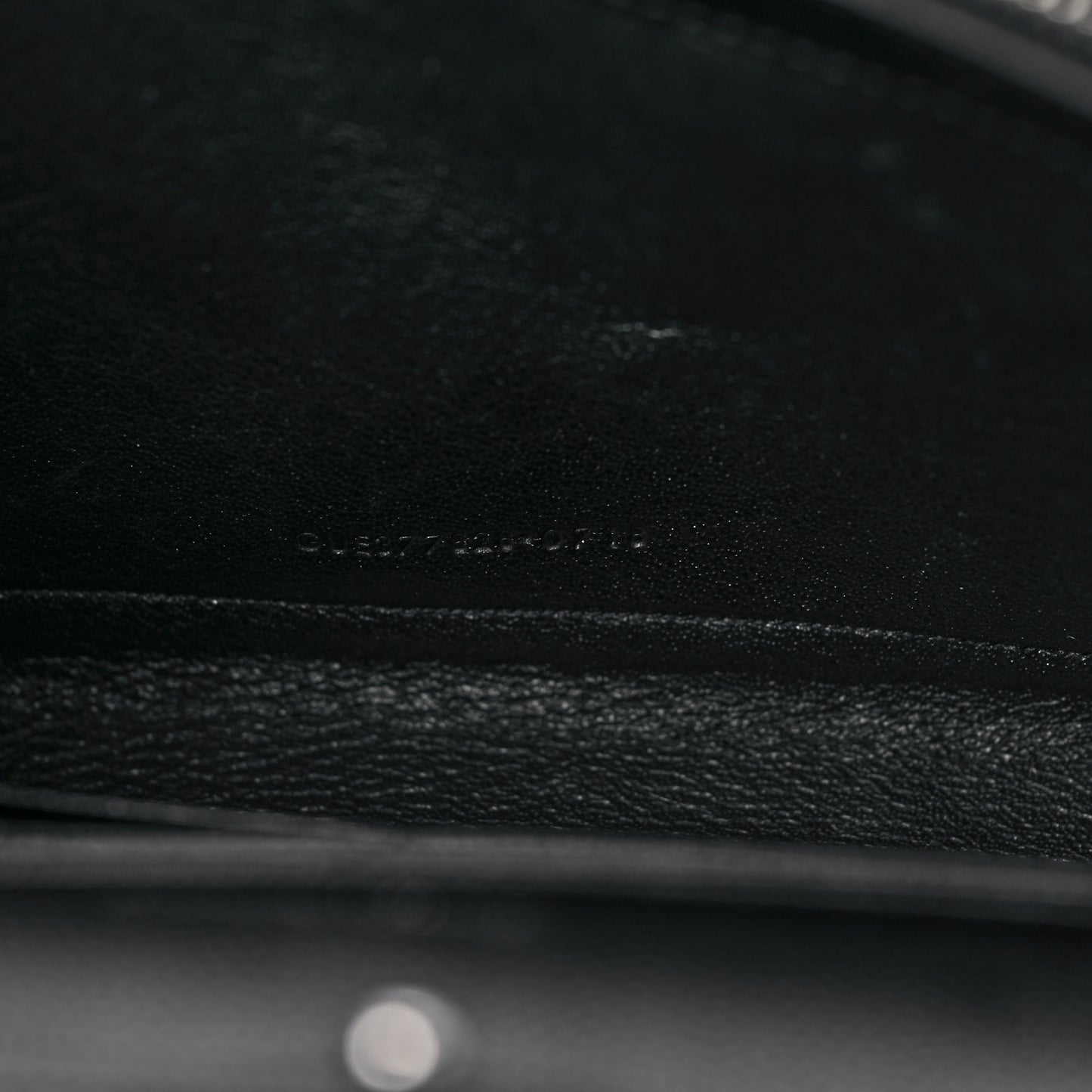 Grain De Poudre Matelasse Chevron Monogram Chain Wallet Black