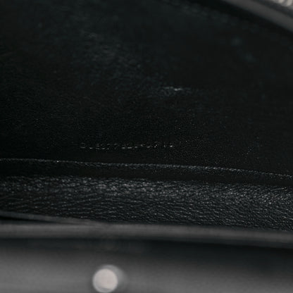 Saint Laurent Grain De Poudre Matelasse Chevron Monogram Chain Wallet Black 7 of 9