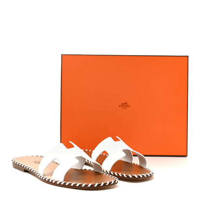 Hermes Calfskin Braided Oran Sandals 39 White 14 of 14