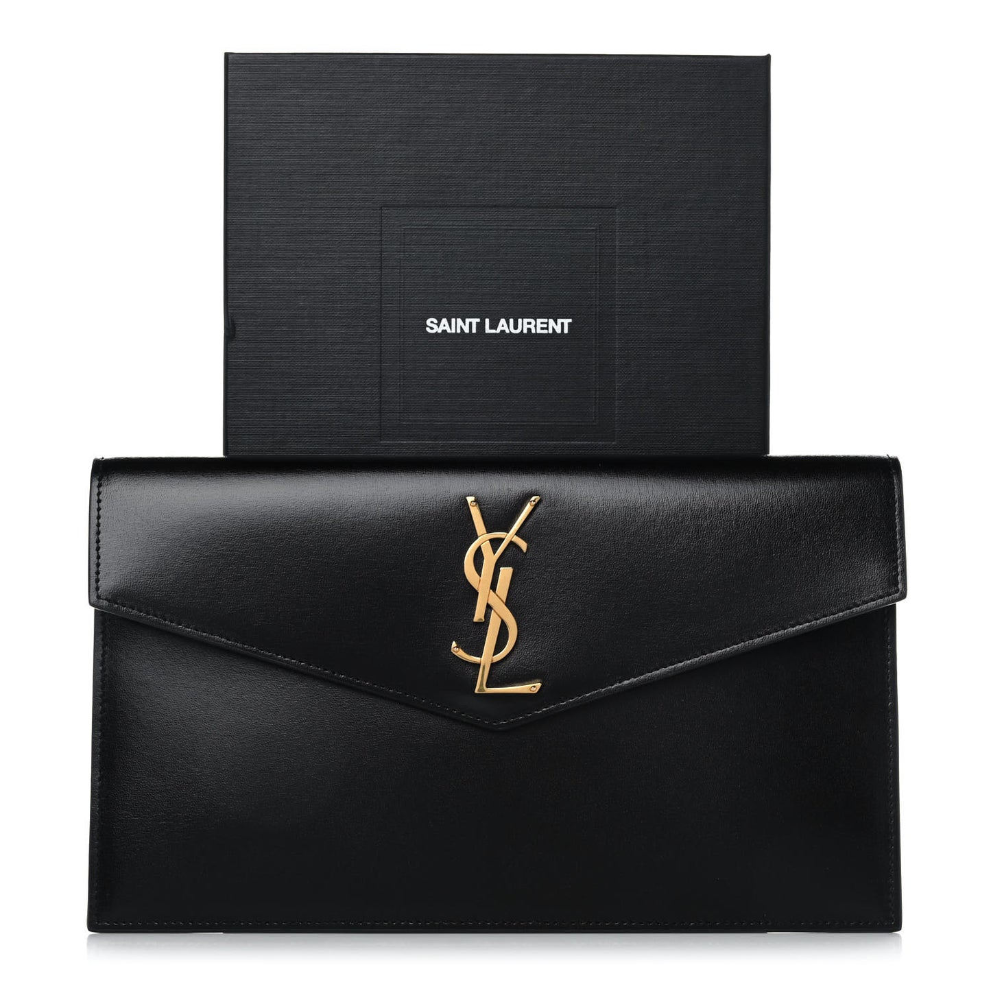 Smooth Shiny Calfskin Monogram Uptown Pouch Black